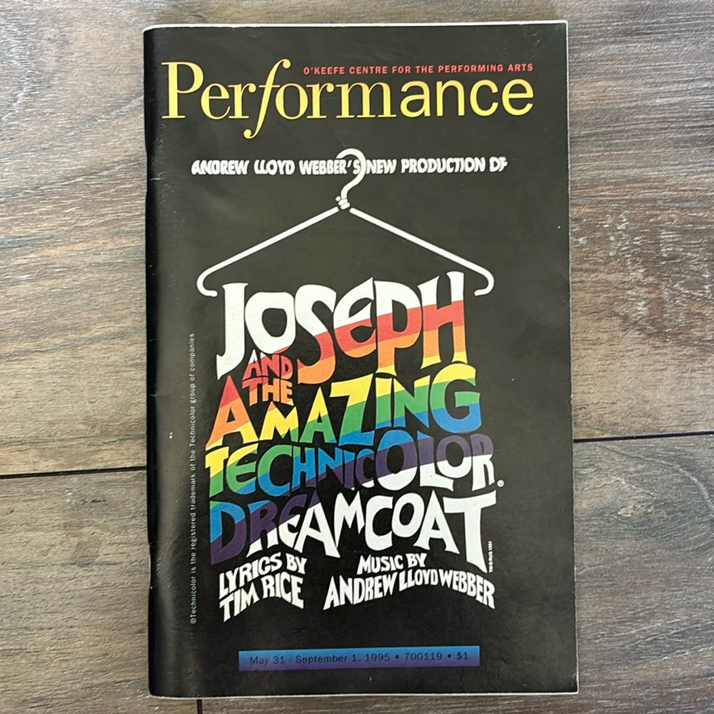 Vintage - Joseph and the Amazing Technicolor Dreamcoat Performance Magazine